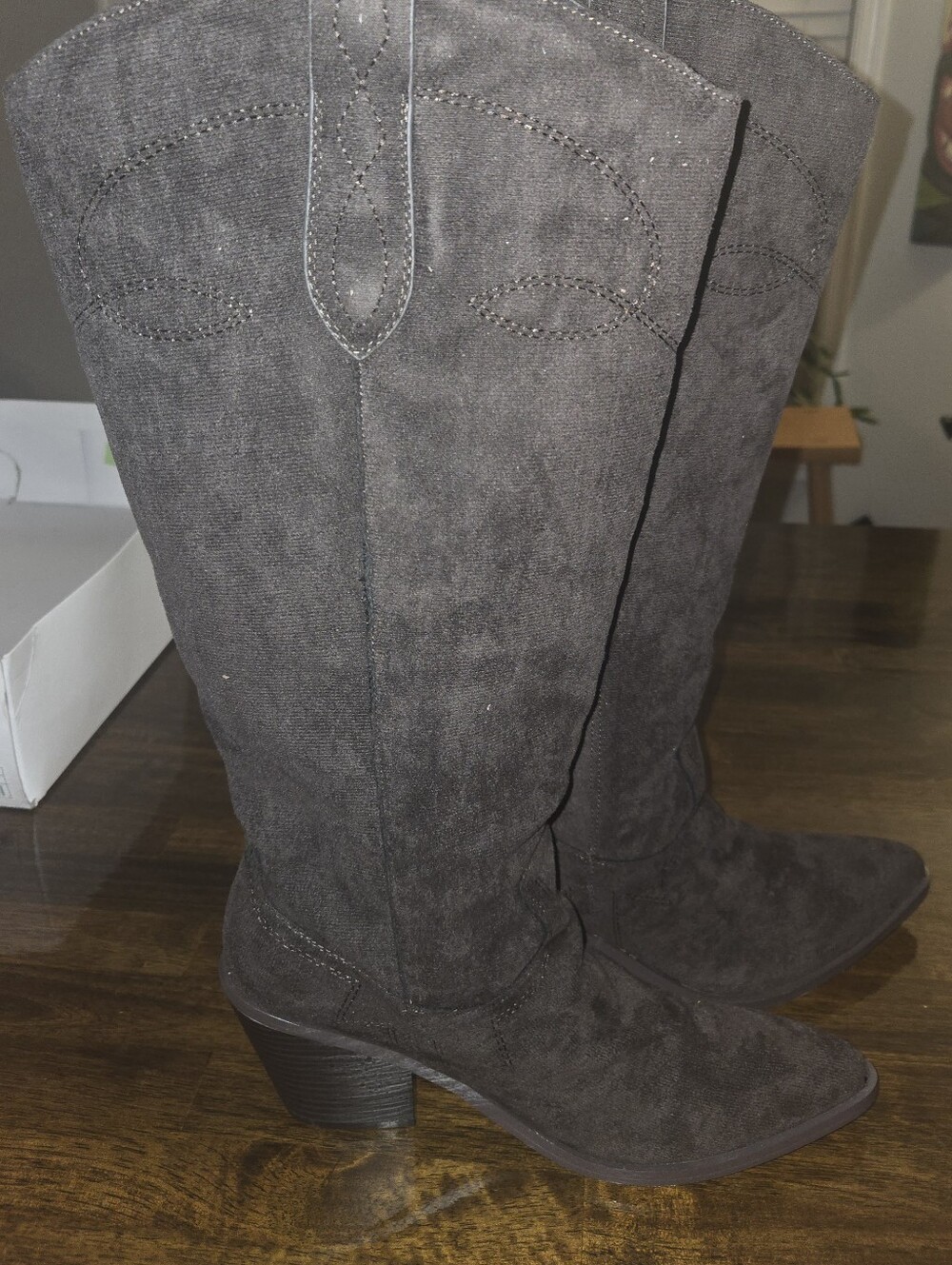 Rebecca Minkoff  Women's 10M Dark Brown Suede Mid-Calf Heeled Boots